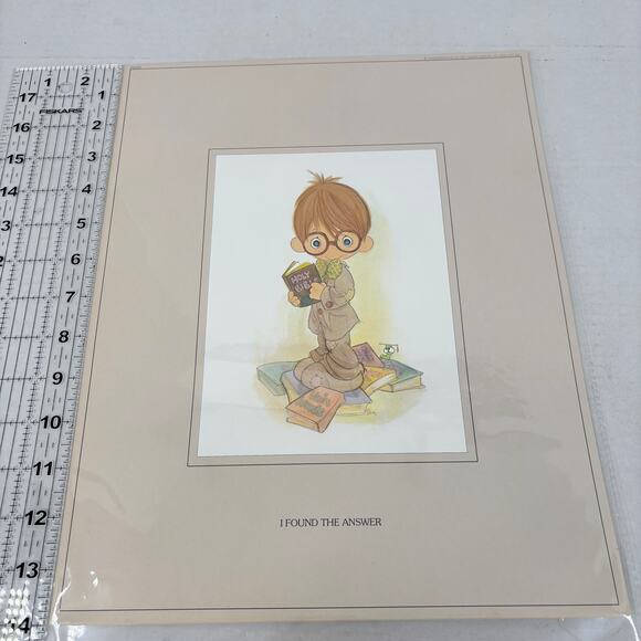 Precious Moments Poster Art Print I Found the Answer 14 Inch Jonathan & David - Picture 7 of 8